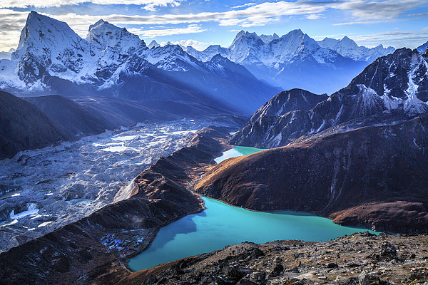 Gokyo Ri Landscape Himalaya Landscape, Gokyo Ri Fleece Blanket by Feng Wei Photography ...
