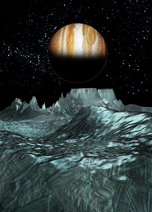 Jupiter From Europa, Artwork Jigsaw Puzzle by Victor Habbick