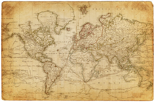 Map Of The World 1800 Zip Pouch by Thepalmer - Photos.com