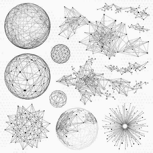 Network Design Elements Greeting Card by Aleksandarvelasevic
