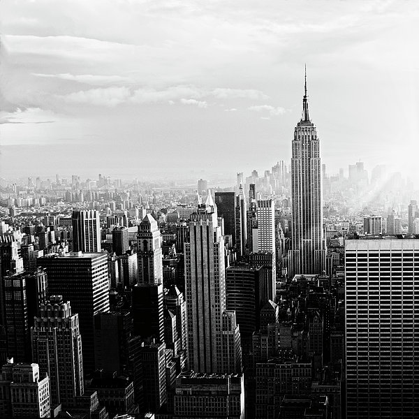 Nyc Skyline.black And White Jigsaw Puzzle by Lisa-blue - Photos.com