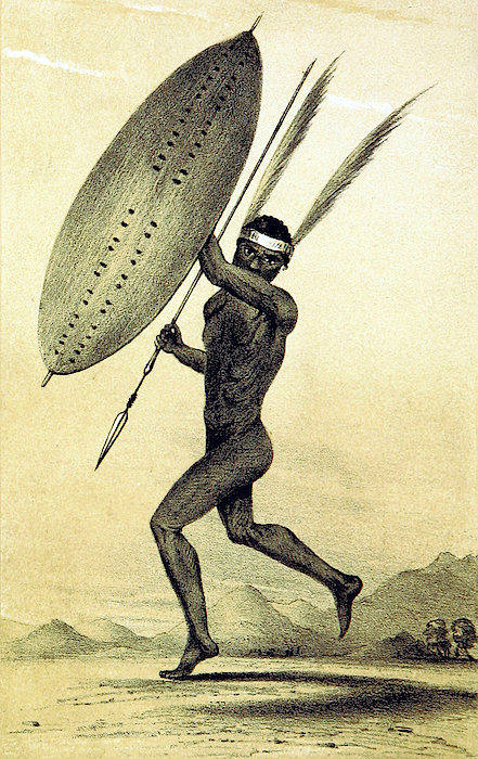 South Africa, Zulu Warrior, 1846 Tapestry by British Library