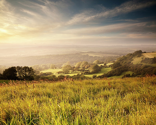 Sunset Over English Countryside In Jigsaw Puzzle by Blackbeck