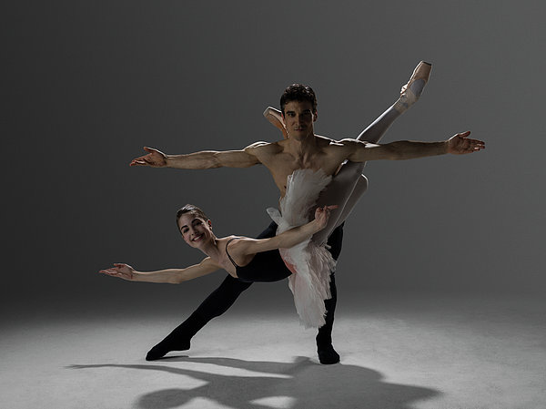 Two Ballet Dancers Performing Pas De Greeting Card by Nisian Hughes