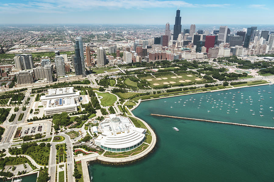 Aerial View Of The Downtown In Chicago #1 by Franckreporter