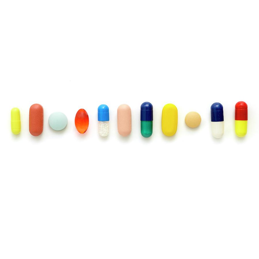 Coloured Capsules And Tablets #1 by Science Photo Library