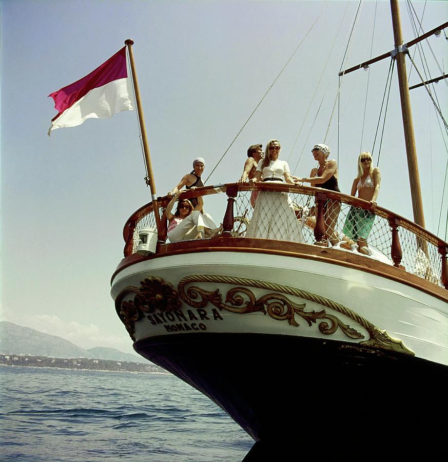 Helene Rochas On Her Yacht #1 Photograph by Horst P. Horst