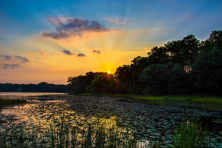 Serene Sunset Over a Lake Photograph - Sunset on Lake Masterman by Adam Mateo Fierro