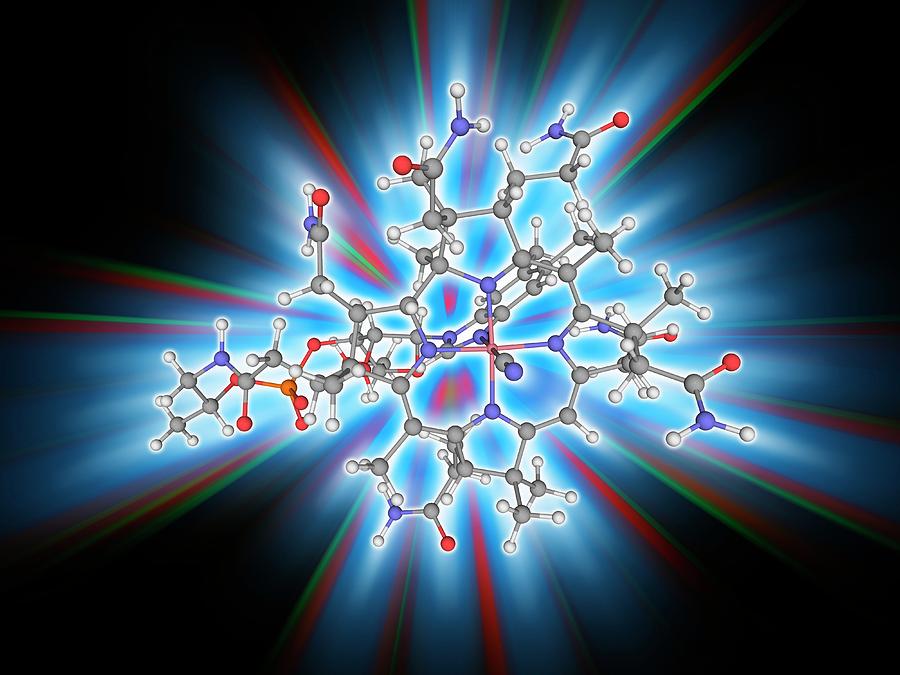 Compound B12 Vitamin B12 (cobalamin) Organic Compound Molecule #1 by Laguna Design ...