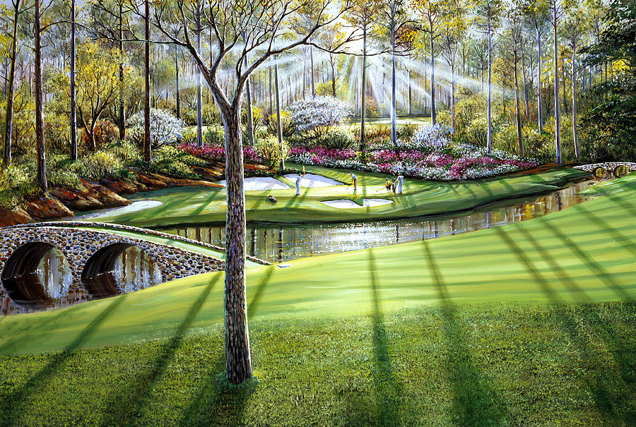 12th at Augusta National Painting by Raymond Sipos - Metal Posters