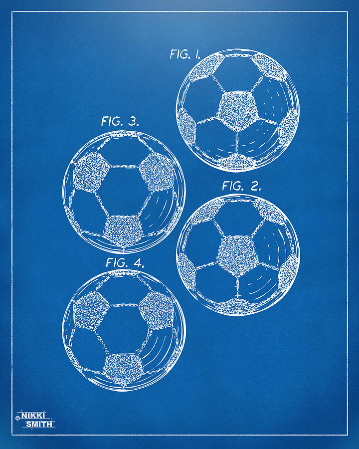 Soccer Ball Patent Blueprint Digital Art - 1964 Soccerball Patent Artwork - Blueprint by Nikki Marie Smith