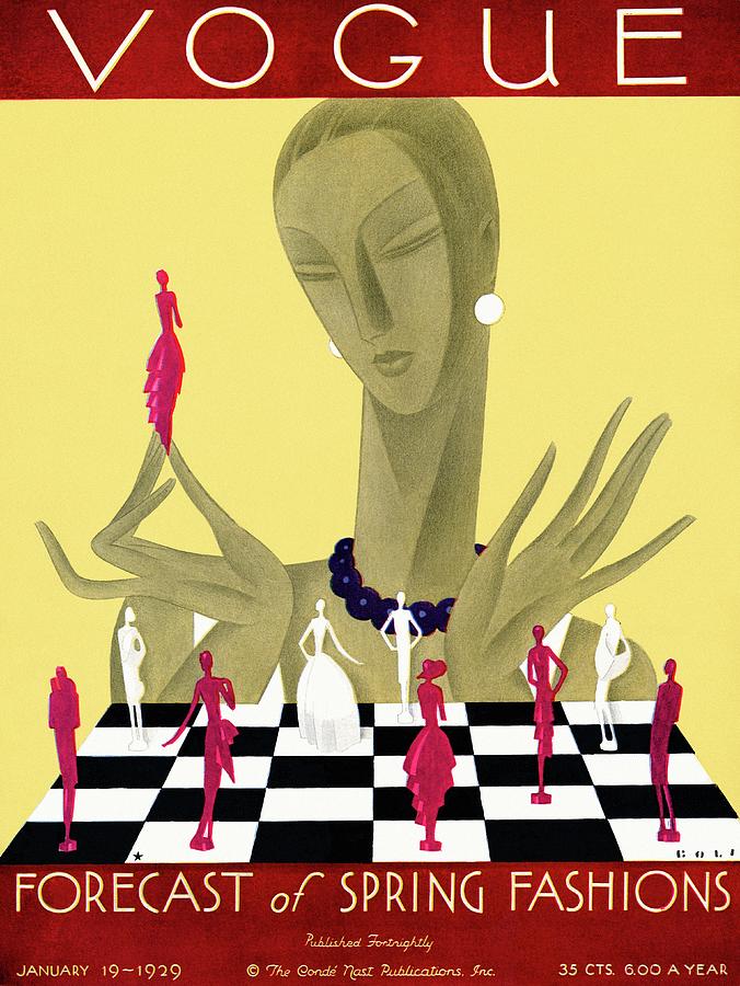 Vogue Spring Fashion Forecast 1929 Photograph - A Vintage Vogue Magazine Cover Of A Woman #2 by William Bolin