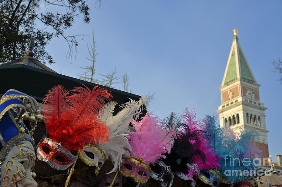 Traditional Venetian masks with feathers  #2 Photograph by Sami Sarkis Photography