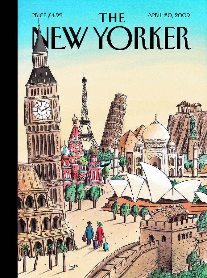 Iconic Landmarks from Around the World Painting - Ultimate Destination by Jacques de Loustal