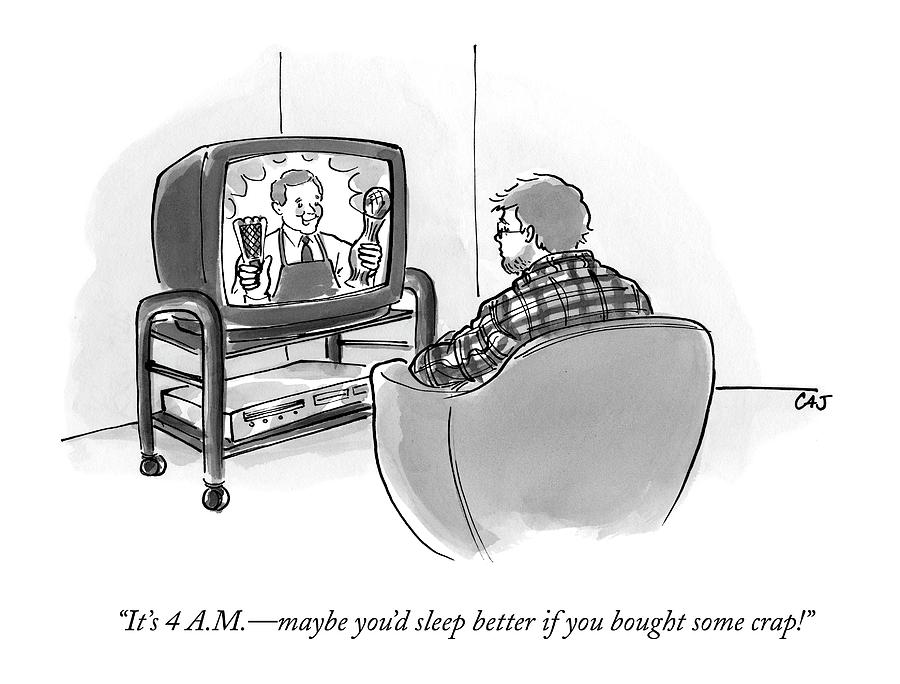 Its 4 A.m. - Maybe Youd Sleep Better If Drawing by Carolita Johnson
