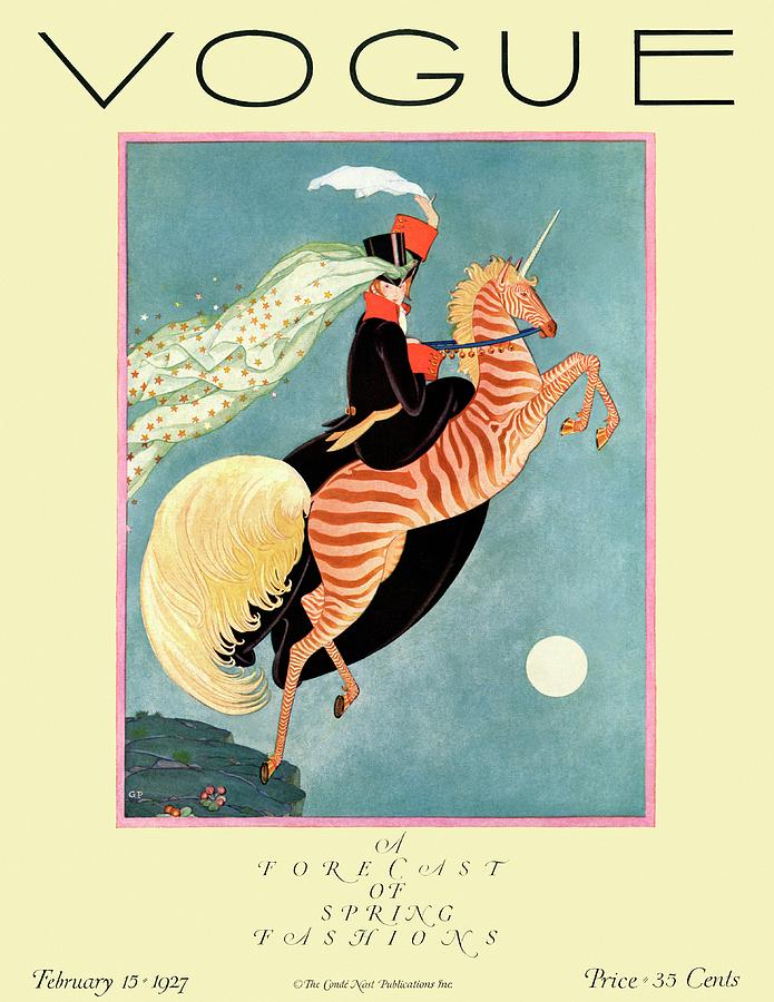 A Vintage Vogue Magazine Cover Of A Woman #3 by George Wolfe Plank