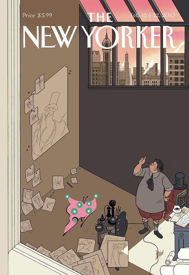 Artist's Loft with City View Painting - Natural Selection by Chris Ware