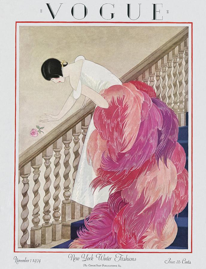 A Vintage Vogue Magazine Cover Of A Woman #5 by George Wolfe Plank