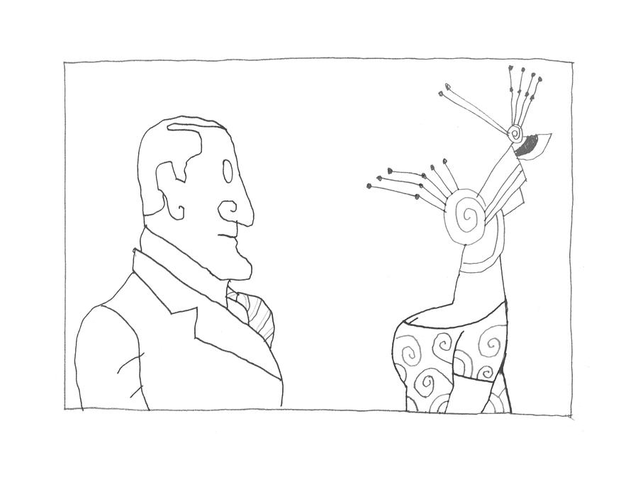 New Yorker February 20th, 1995 #5 Drawing by Saul Steinberg