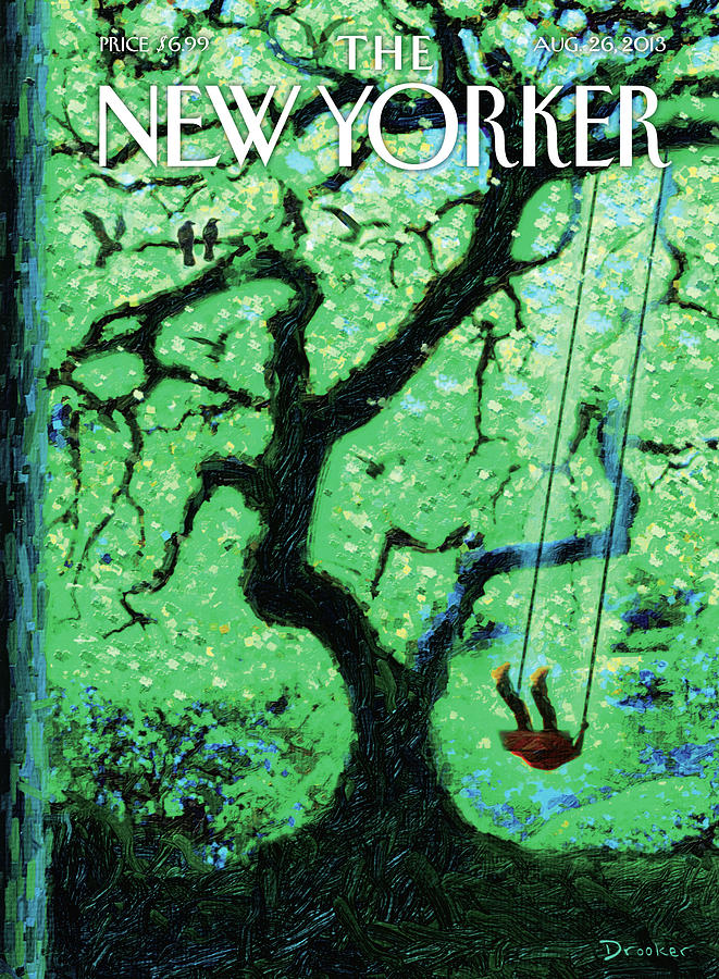 Girl on a Swing Under a Tree Painting - The Eternal Summer by Eric Drooker