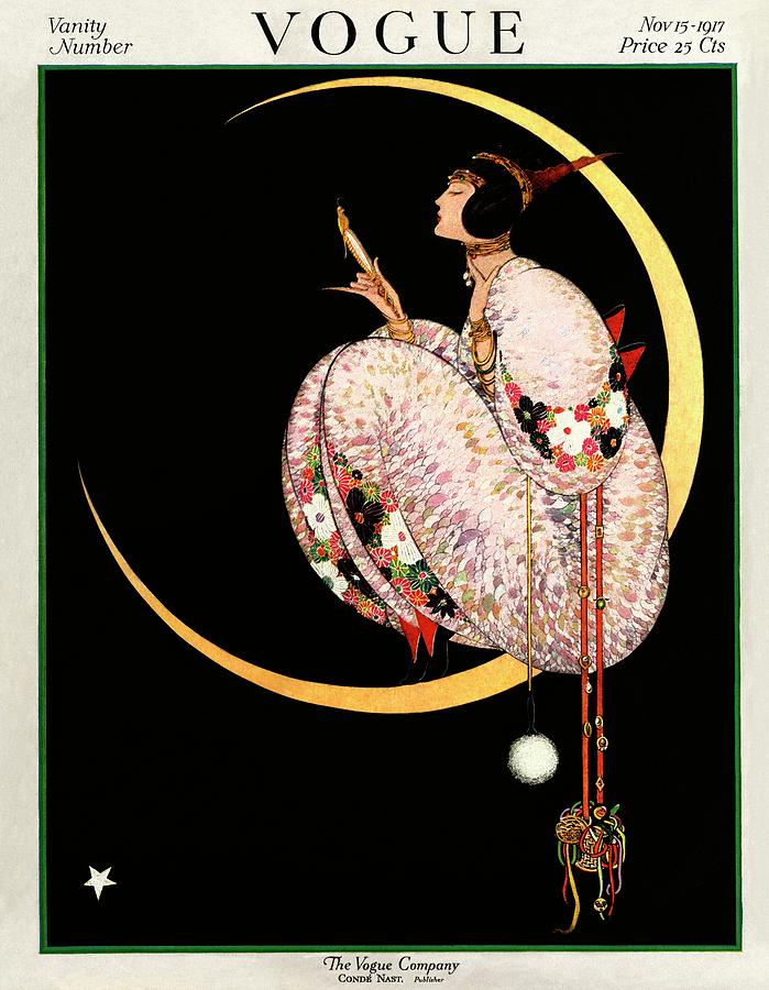 A Vintage Vogue Magazine Cover Of A Woman #7 by George Wolfe Plank