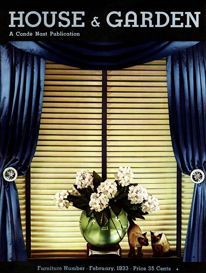 A House And Garden Cover Of Flowers By A Window Photograph by Anton Bruehl