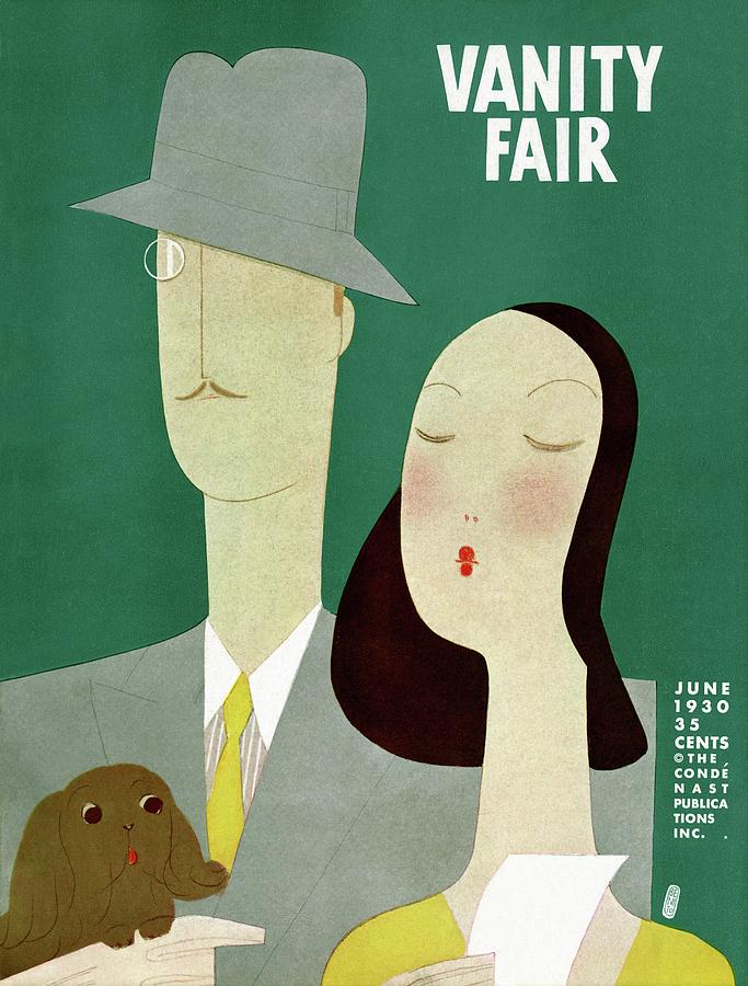 Vanity Fair 1930 Cover Photograph - A Man And A Woman With A Dog by Eduardo Garcia Benito
