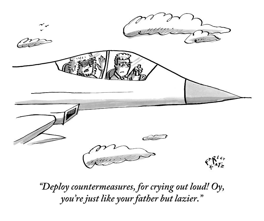 A Mother Pesters Her Son About His Flying Drawing by Farley Katz