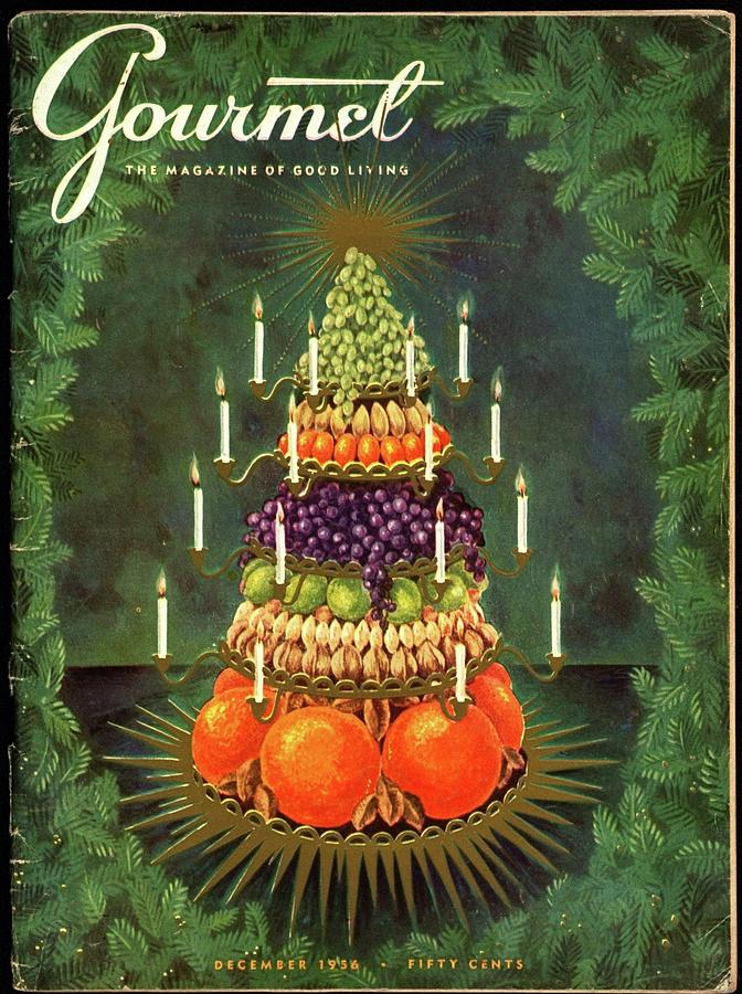 Festive Fruit Holiday Centerpiece Photograph - A Tiered Christmas Centerpiece by Hilary Knight