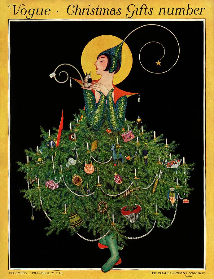 woman dressed as a christmas tree A Woman Dressed As A Christmas Tree by Artist Unknown