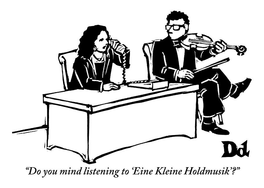 A Woman Sitting At A Desk And Speaking Drawing by Drew Dernavich