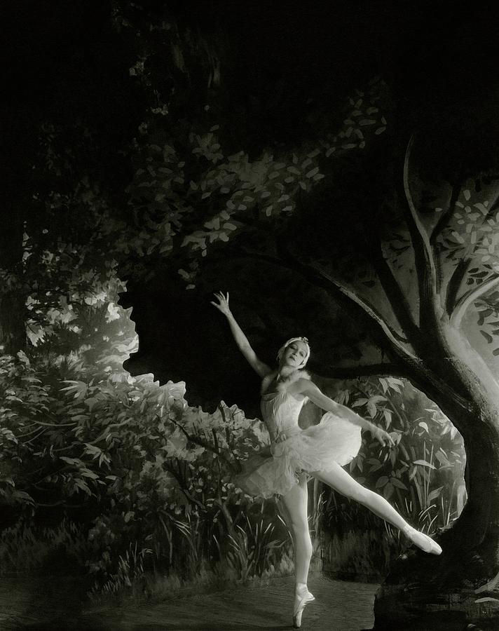 Elegant Ballerina in Enchanted Forest Photograph - Alexandra Danilova In Swan Lake by Cecil Beaton