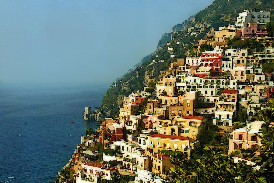 Positano Coastline View Photograph - Positano Impression by Steven Sparks