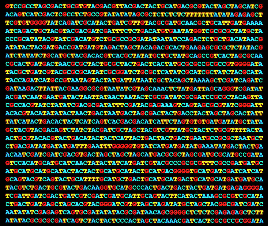 Artwork Of A Nucleotide Sequence Of Dna by Science Photo Library
