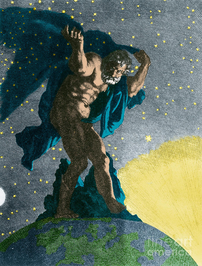 Atlas Supporting The Heavens by Photo Researchers