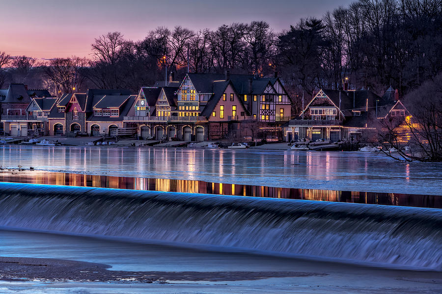 Boathouse Row at Dusk Photograph - Boathouse Row by Susan Candelario