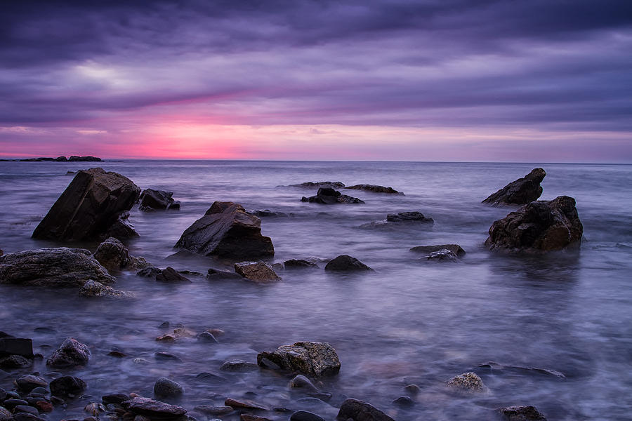Boulders In The Surf Wallis Sands Photograph by Jeff Sinon
