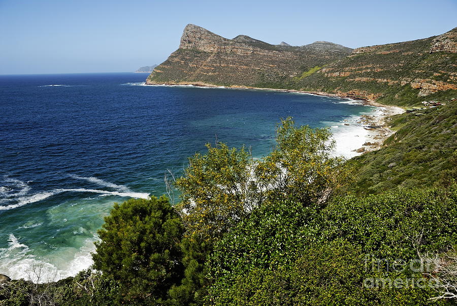 Scenic Coastline View Photograph - Cape and cliffs nearby Cape Point by Sami Sarkis Photography