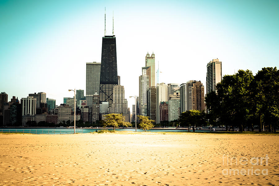 Chicago Skyline at North Avenue Beach Photo Photograph by Paul Velgos