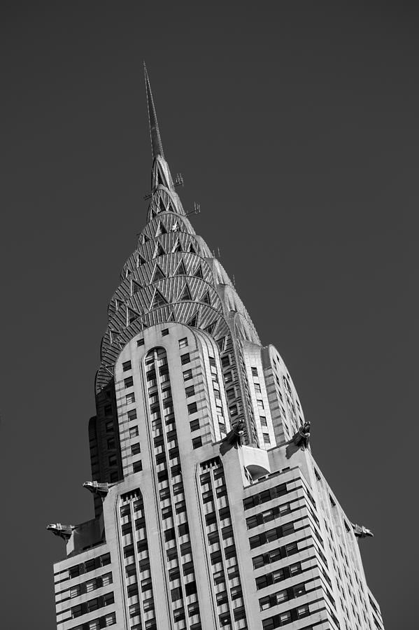 Chrysler Building Spire Photograph - Chrysler Building BW by Susan Candelario