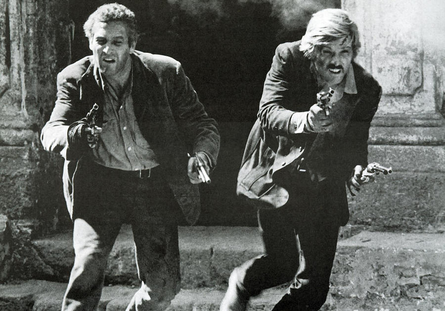 Paul Newman and Robert Redford in Action Digital Art - Classic Photo of Butch Cassidy and the Sundance Kid by Georgia Clare