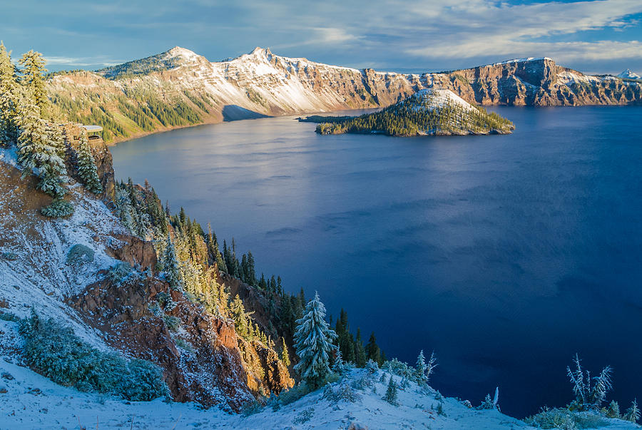 Crater Lake Snowfall - Crater Lake National Park Photograph Photograph by Duane Miller