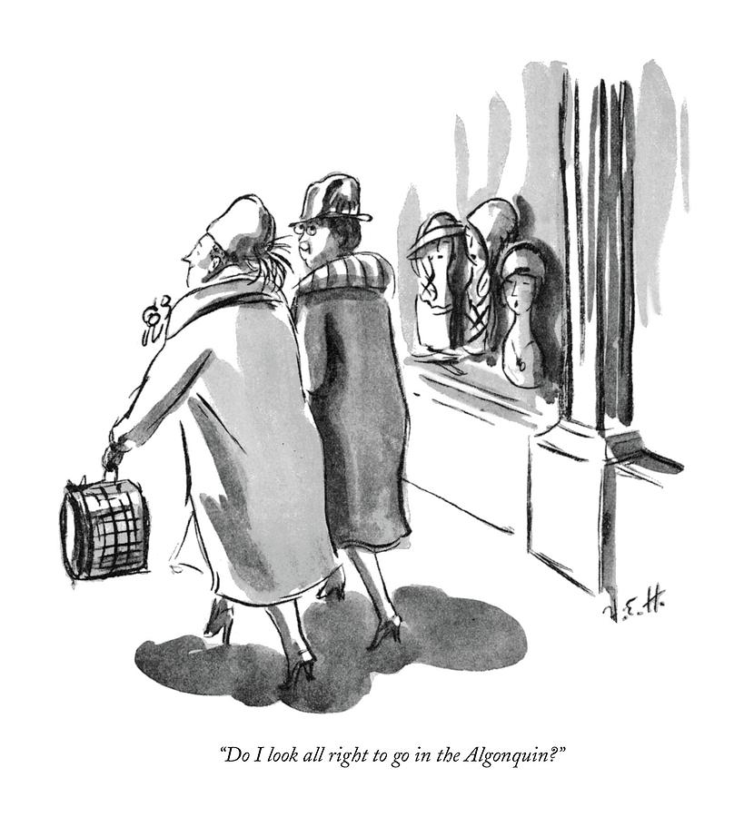 Going To The Algonquin Drawing by Helen E Hokinson