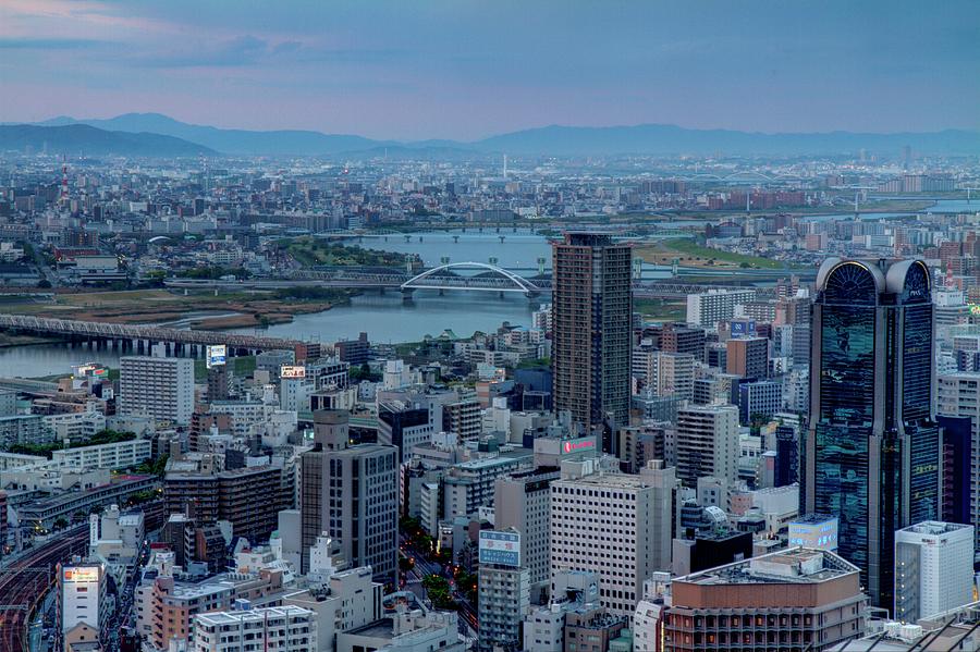 Dusk Above Osaka Bay In Japan by MichaAl Ducloux