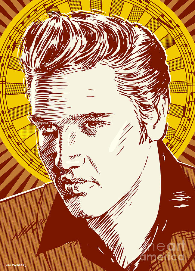 Elvis Presley Pop Art Digital Art by Jim Zahniser - Metal Posters