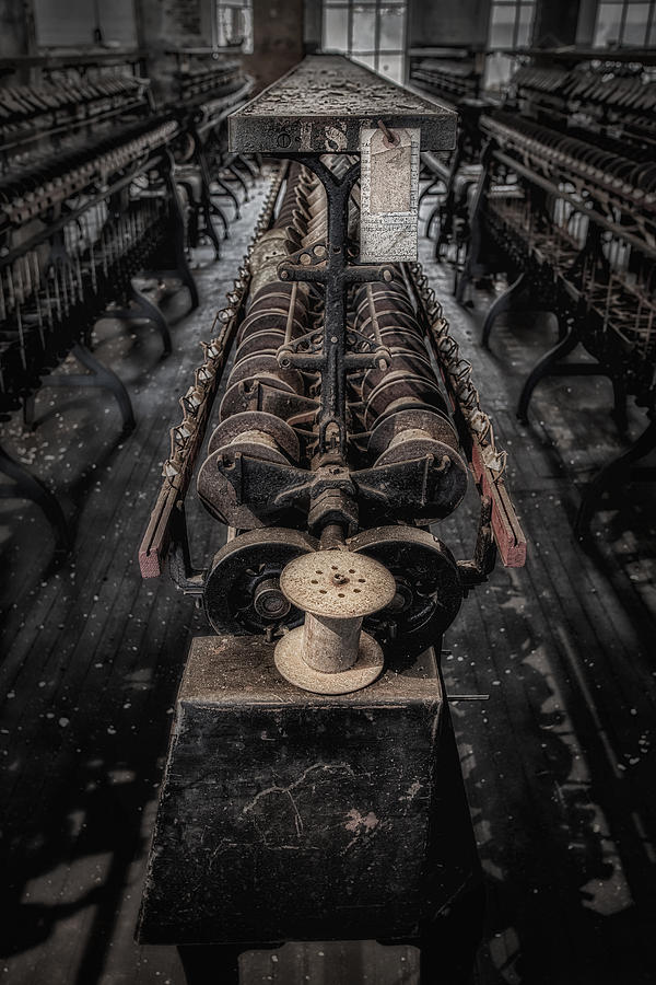 Old Textile Mill Machinery Photograph - Empty Spool by Susan Candelario