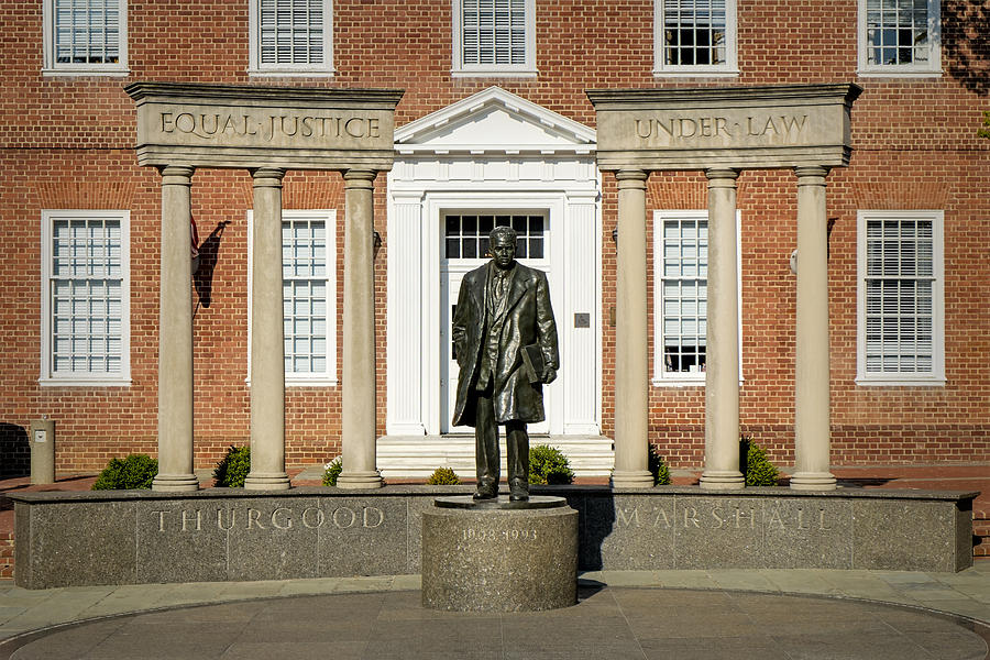 Thurgood Marshall Statue Photograph - Equal Justice Under Law by Susan Candelario