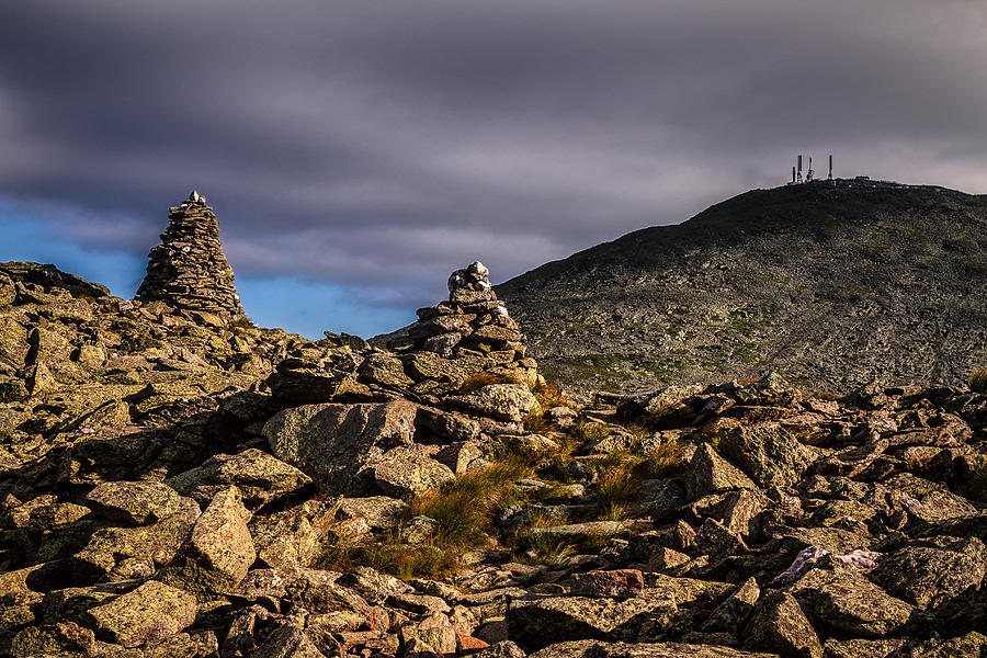 Cairns on Mount Washington Photograph - Farther Than It Looks by Jeff Sinon