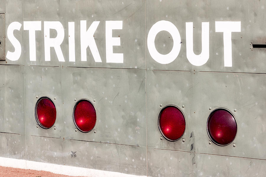 Fenway Park Strike - Out Scoreboard Photograph by Susan Candelario