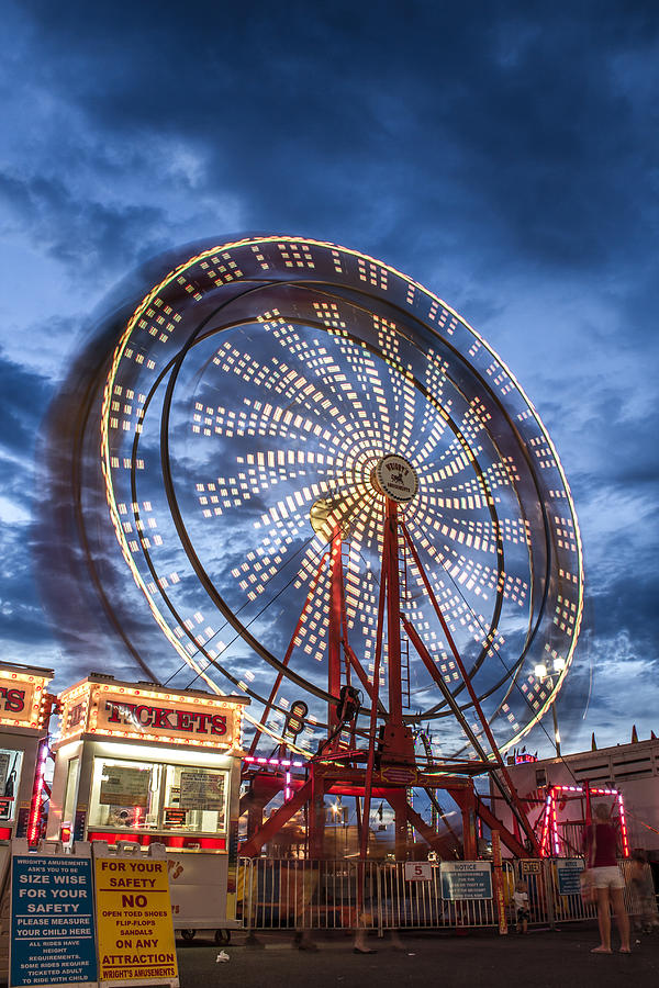 Ferris Wheel At Night Photograph by Jeff Stoddart